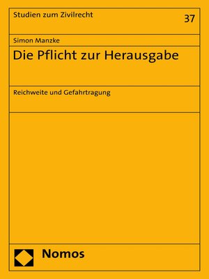 cover image of Die Pflicht zur Herausgabe